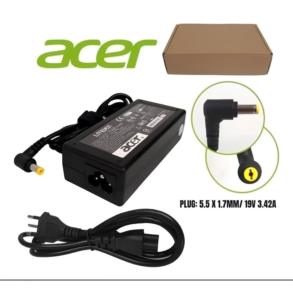 Carregador Para Notebook Acer Plug 5.5x1.7mm 65w 3.42a Pino Aspire 3 15 Cor Preto Bivolt