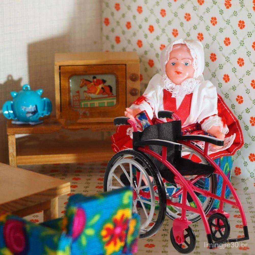 Cadeira De Rodas Em Miniatura  , Acessório Para Casa De Bonecas DIY Modelo De Muleta , Decoração Realista De