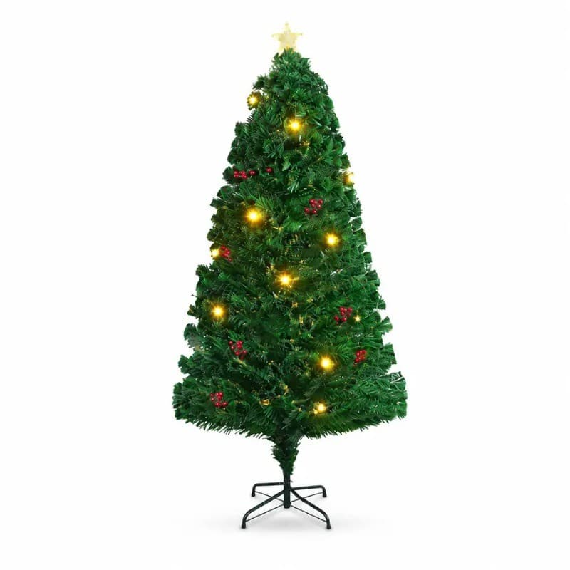 Árvore de Natal Encanto Verde 1,50m com LED Bivolt, 160 Galhos, Estrelas Decorativas e Detalhes Festivos Oásis OIH-9047