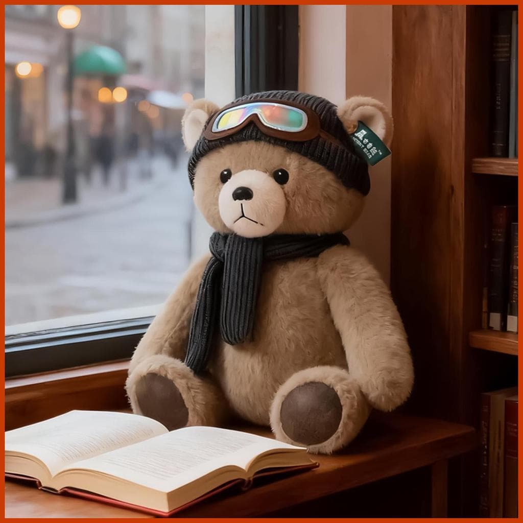 Urso De Pelúcia Bonito Marrom Boneca Abraço Brinquedo Vestindo Chapéu E Cachecol Pequeno Para Crianças Adultos Mulheres
