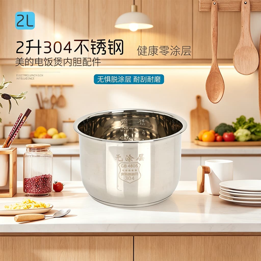 Adequado para meu forro de panela de arroz em aço inoxidável 304 2 litros 0 revestimento MB-FS2002/RS2082/WYN201