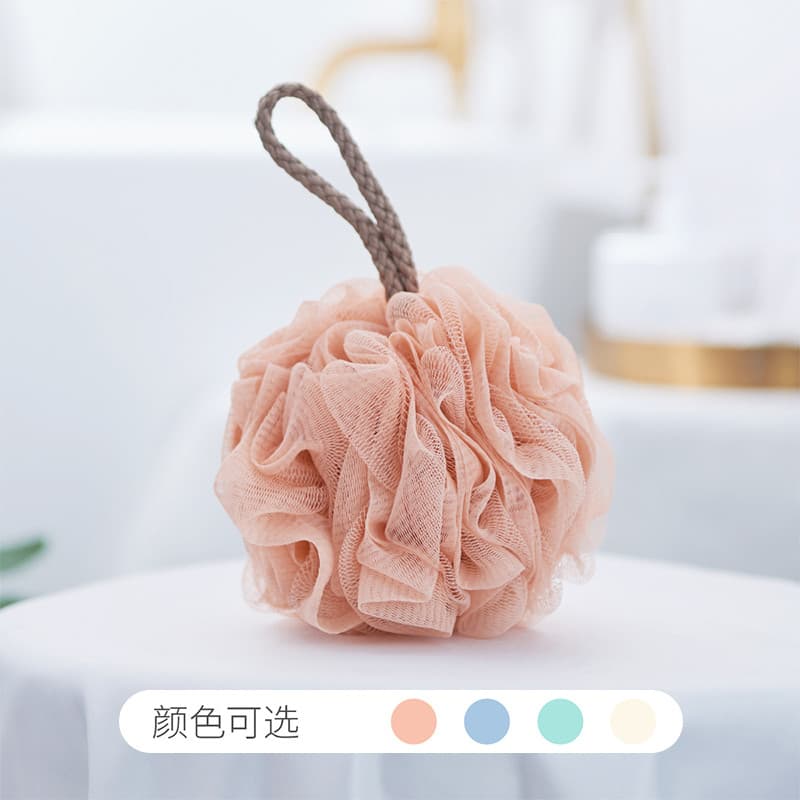 Estilo japonês cor sólida bola de banho flor grande espuma banho homens mulheres casais limpeza esfregando volta esfrega