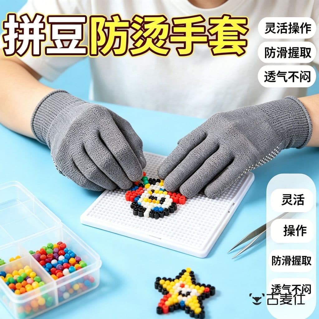 Luvas especiais para feijão cinza pontilhado luvas de dedo completo 2026 novo estilo anti-escaldante resistente ao desga