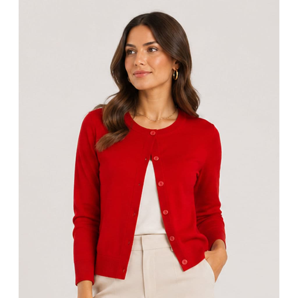 Cardigan Feminino Em Tricot Infinita Cor Vermelho
