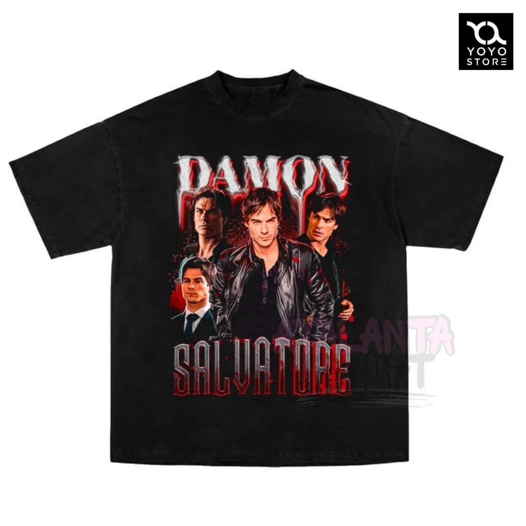 Camiseta Básica Serie The Vampire Diare Damon Salvatore Vintage Camisa 100% Algodão Temos Plus Size Lançamento - Rápido