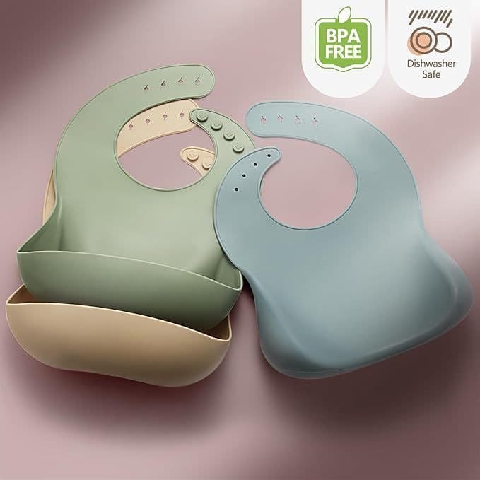 Babador de bebê de Silicone 3D para bebê comendo babador de comida complementar à prova d'água