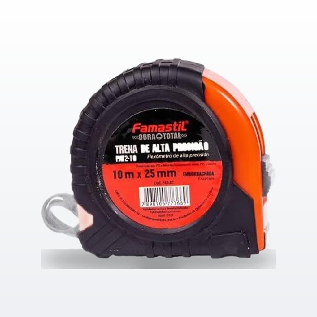 Trena Emborrachada T2 10m x 25mm metros fita metrica