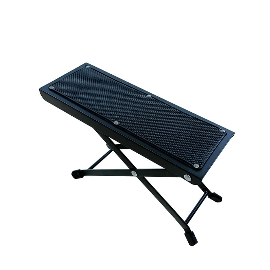 Suporte Apoio de Pé para Violão Dobrável em Metal Preto