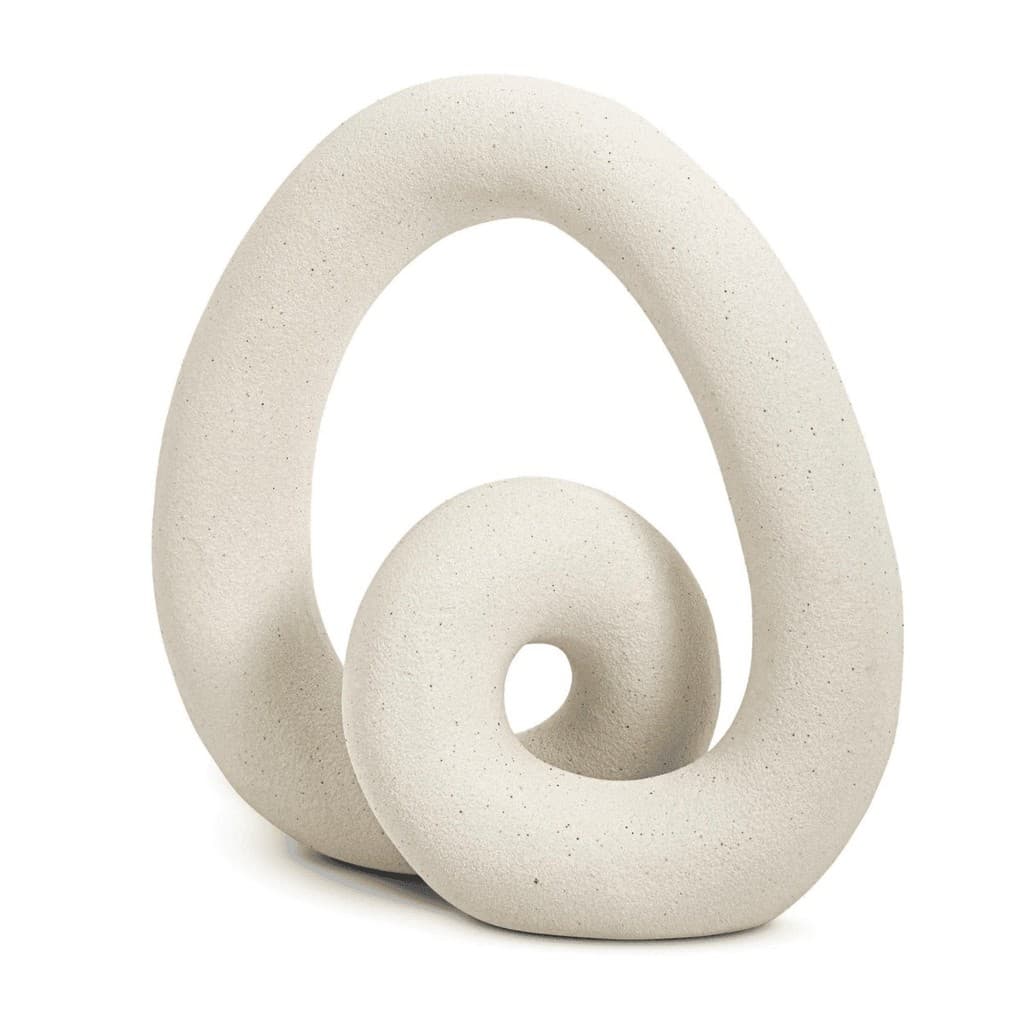 Escultura Decorativa Volta em Cerâmica Branca | Minimalista