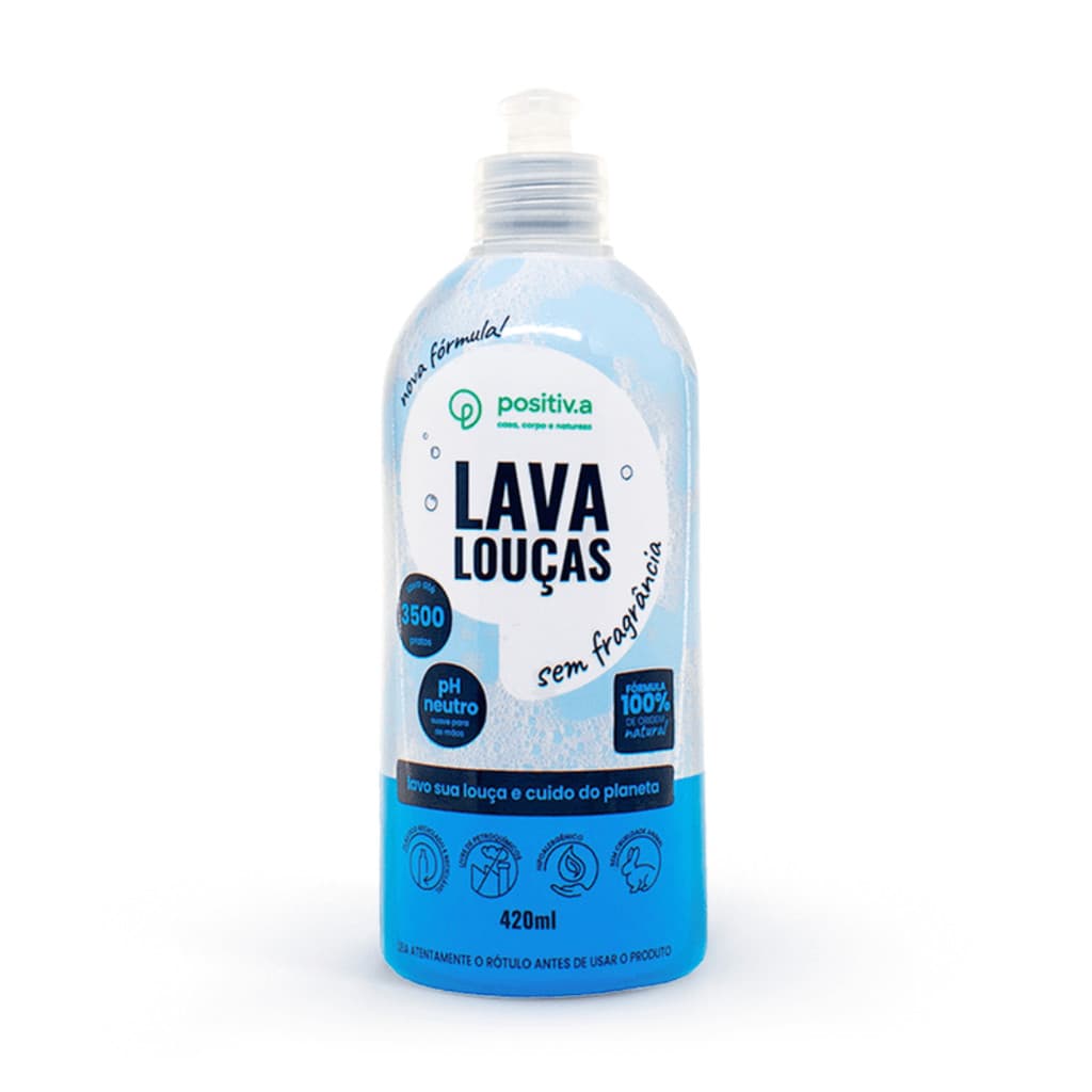 Lava Louças Positiv.a Sem Fragrância Positiva 420ml Detergente Natural