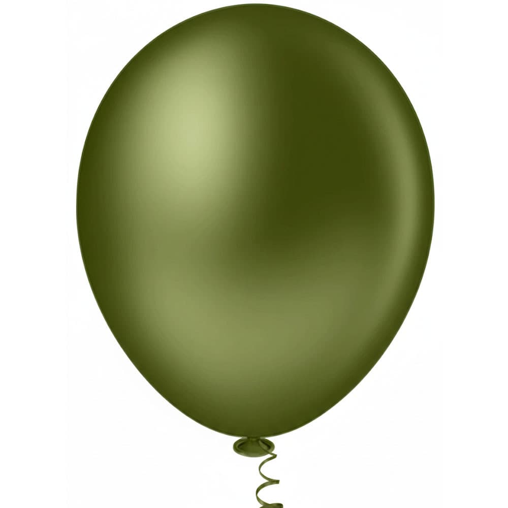 Balão Linha Redondos Liso N05 Verde Militar 50un Pic Pic