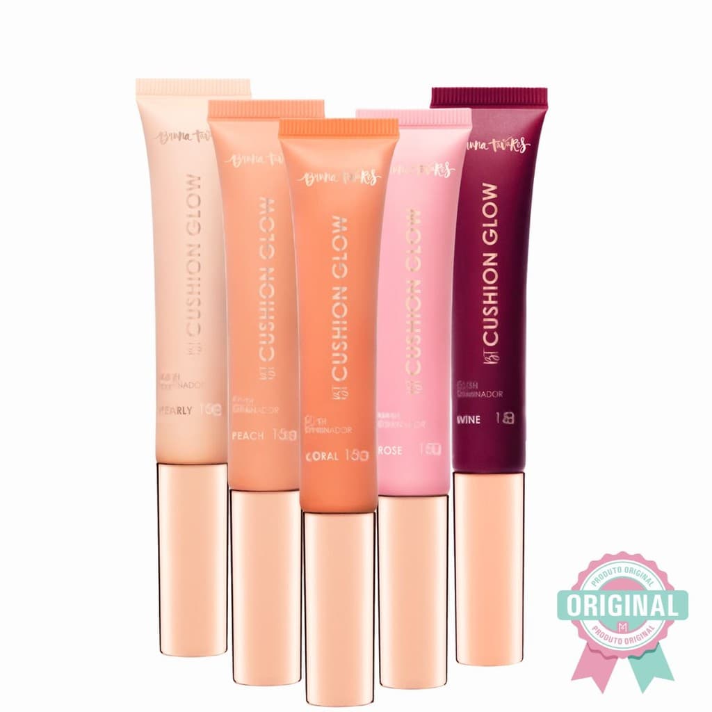 Bt Cushion Glow Blush E Iluminador Bruna Tavares Opções 15 G - Lançamento, Original, Efeito Glow