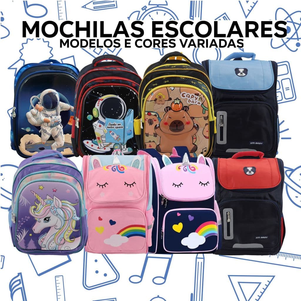 Mochila Infantil para Volta às Aulas  - Diversos Temas