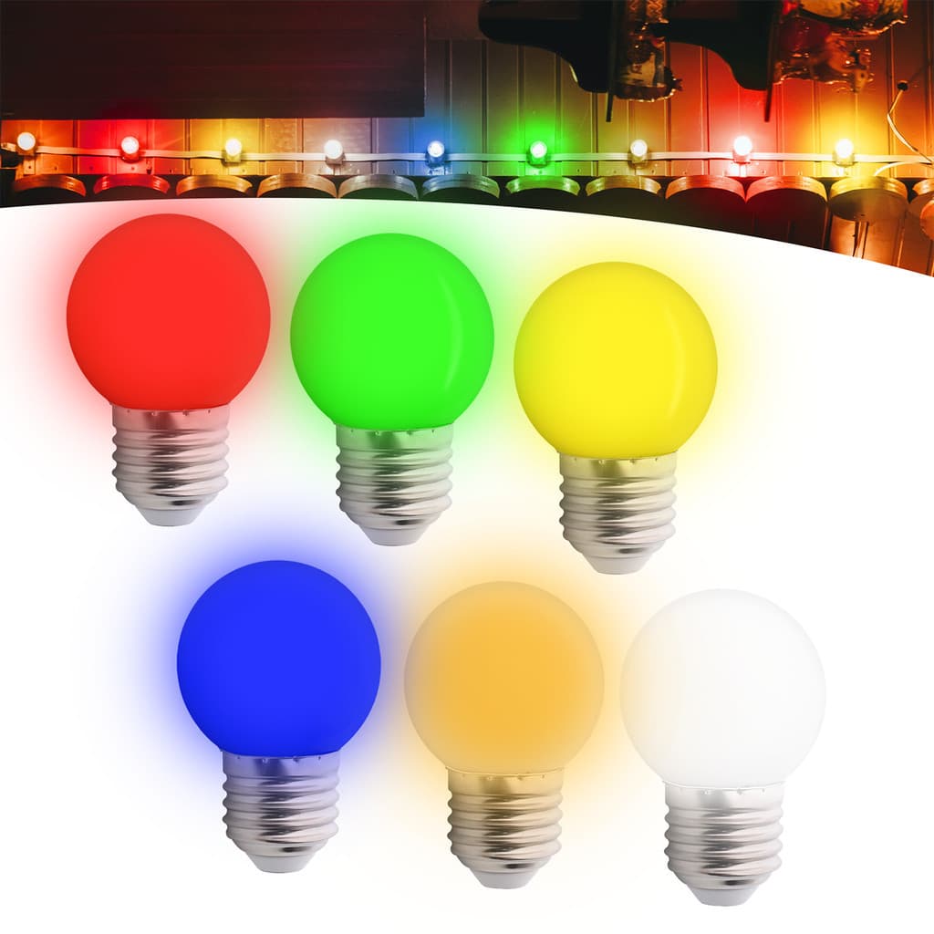 Kit 4 Lâmpada Bolinha 3w  Penteadeira Bulbo G45 Led E27 Lustre Espelho Colorida