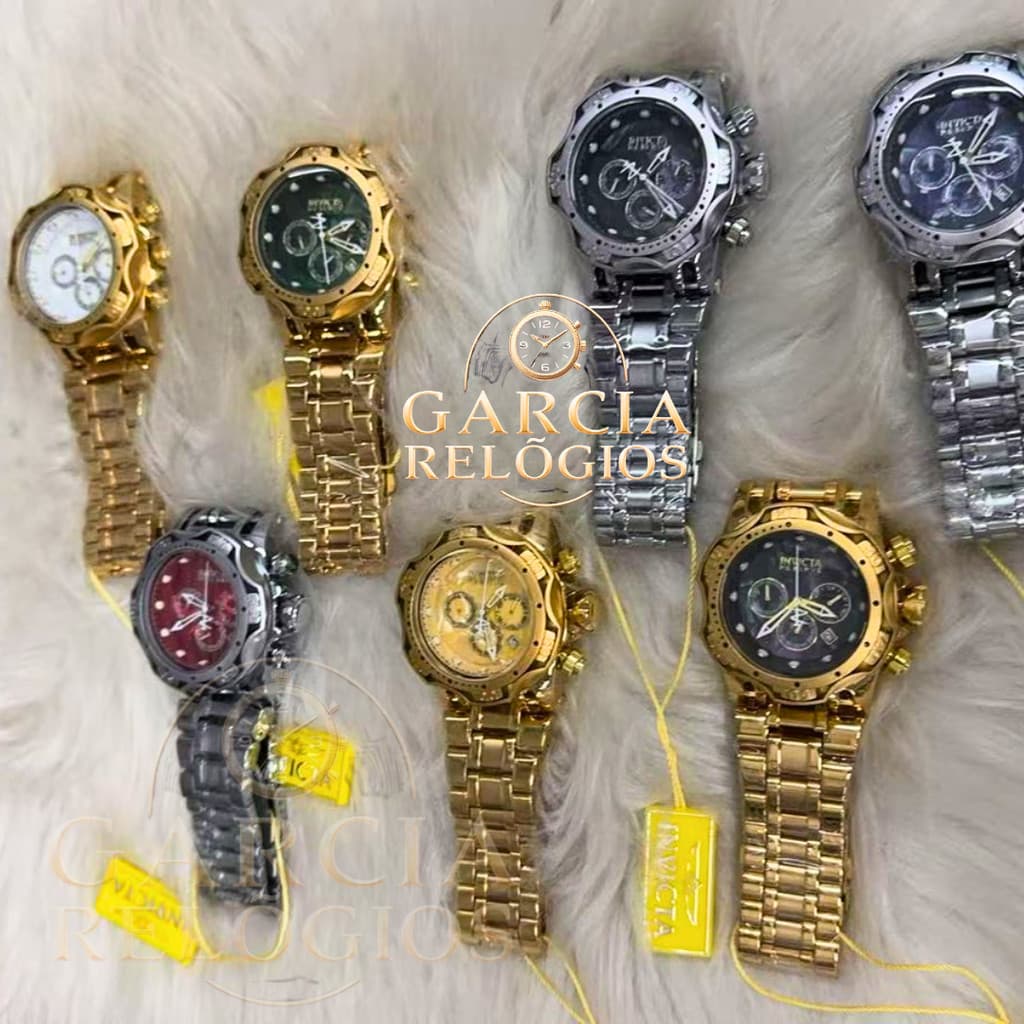 Relógio Invicta Rerserver 100% Funcional - Masculino Dourado Luxo