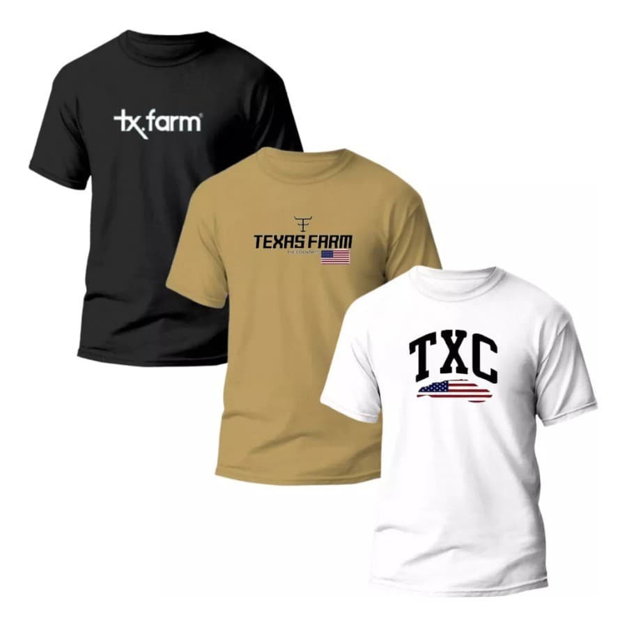 Kit 3 Camisas Texas Country Masculina Variáveis 100% Algodão