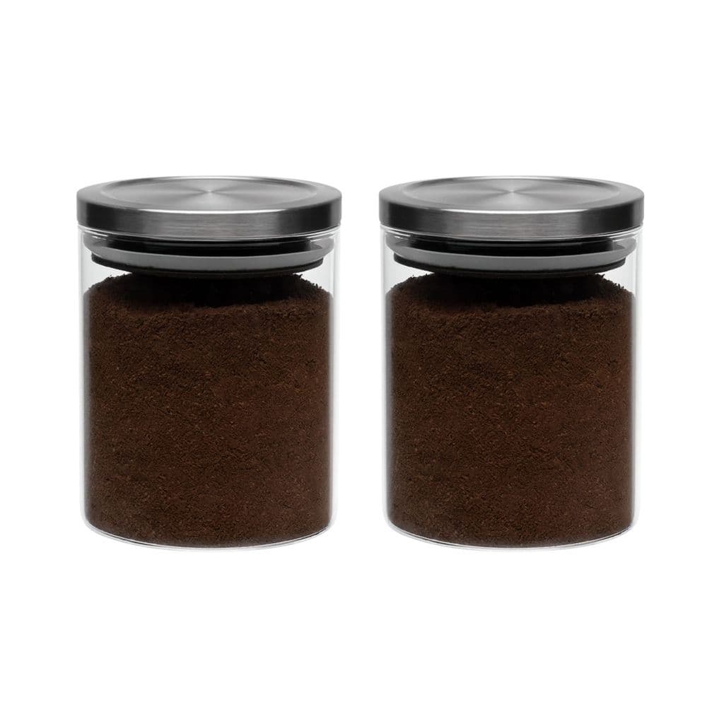 Kit 2 Pote de Vidro Hermético 750ML Redondo Tampa Cromada Porta Mantimentos