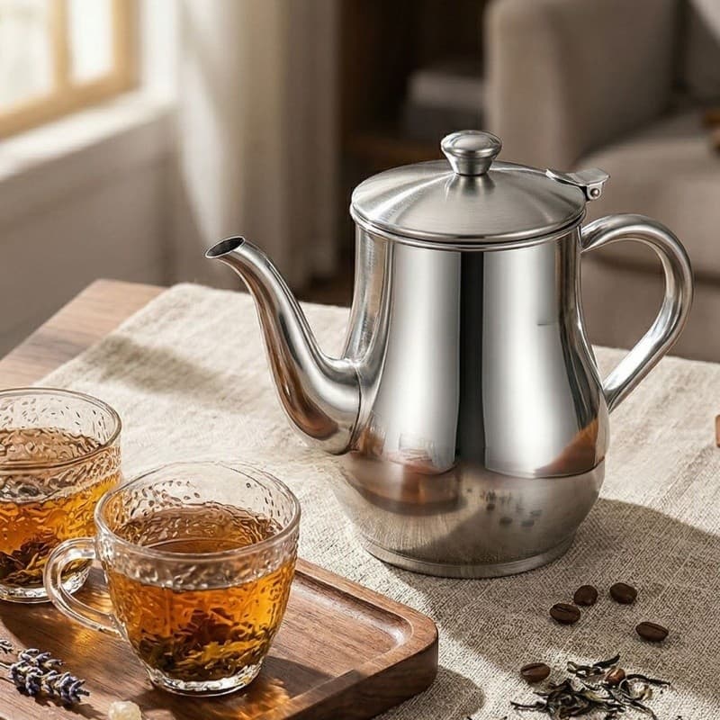 Bule Inox Elegante 280ml 420ml Para Mesa Posta E Cantinho Do Café Casa