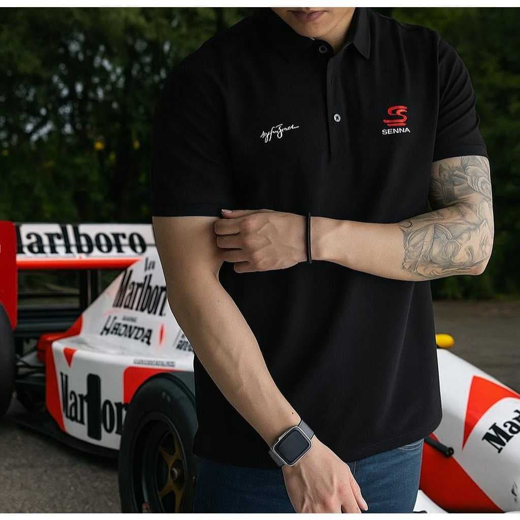 Camiseta Polo Masculina Camisa Aryton Senna Camiseta Formula1 Blusa Masculina