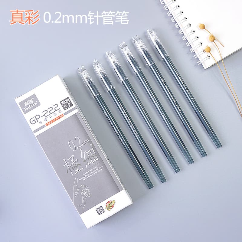 Cor Real 222 ultra-fino tubo de agulha completa Gel recarga 0.2mm ultra-fino financeiro dedicado assinatura caneta recar