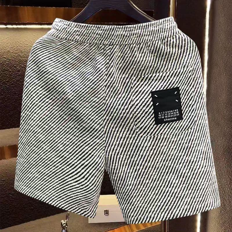 Venda quente contraste cor listrado Shorts Street Wear bonito Casual calças cortadas 2025 verão novo estilo masculino so