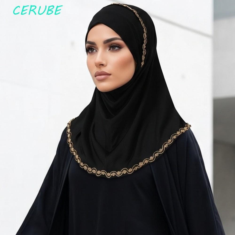 Lenço Instantâneo CERUBE , Hijab Respirável Elástico Modal Liso De Cor Sólida Spandex