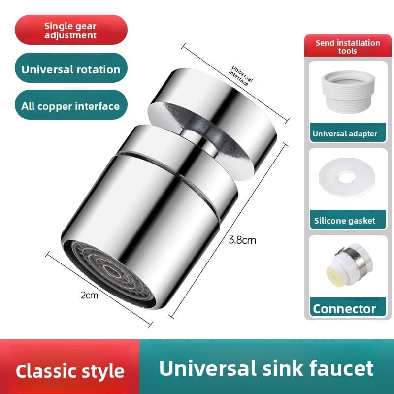 Extensor de torneira giratório Universal, aerador à prova de respingos de cozinha, adaptador multifuncional, junta de sa