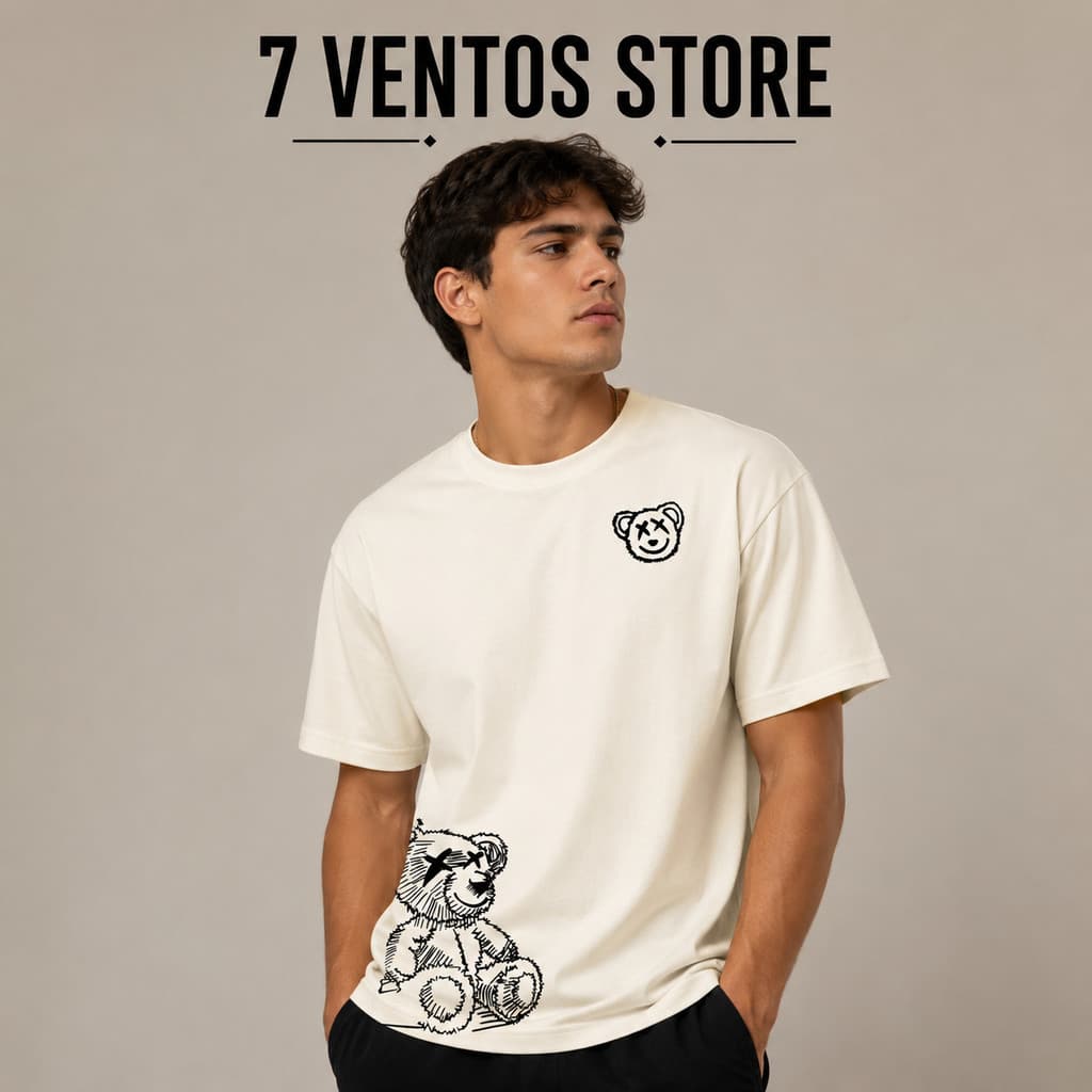 Camiseta Masculina Urso  Streetwear Premium 100% Algodão