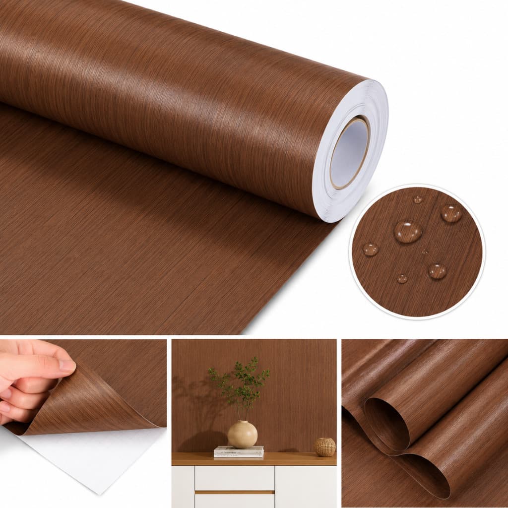 Papel De Parede Madeira Lavável Vinílico 10 Metros Adesivo Autocolante Decoração