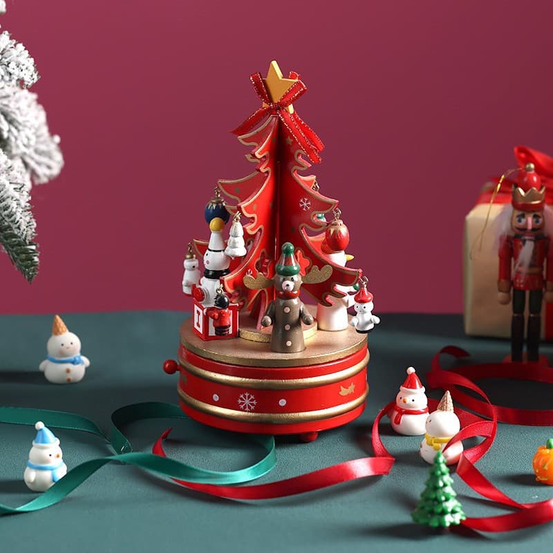 2025 Música Criativa Carrossel Ornamento Árvore De Natal Caixas De Suprimentos Para festival
