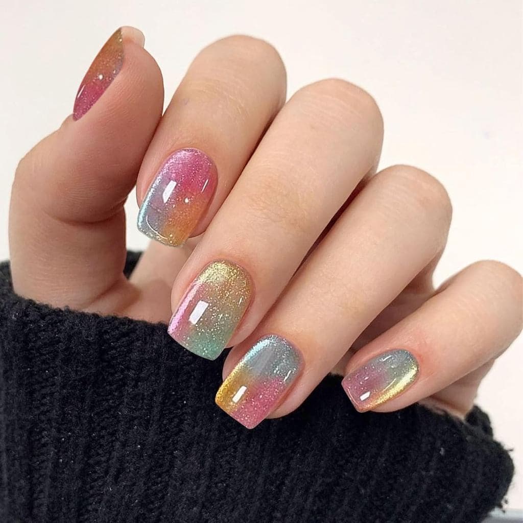 Adesivos de Unhas em Gel JMEOWIO Olhos de Gato, Tiras de Gel Semi-Curadas para Unhas, Envelopes UV/LED, Acessórios de De