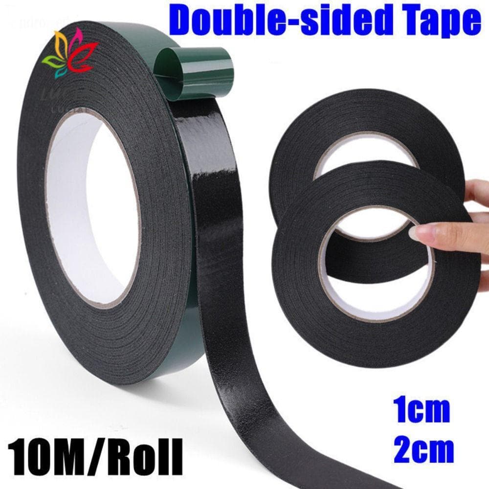 LUCIAE 10M/Roll PE Foam Tape , Forte Filme Verde Autoadesivo Fita Dupla Face Preta , Multifuncional