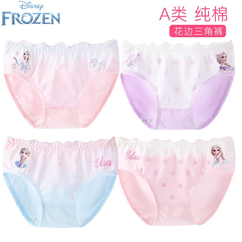 Disney disney Elsa meninas roupa interior de algodão puro cuecas infantis pequenas grandes crianças bebê não clipe PP Sh