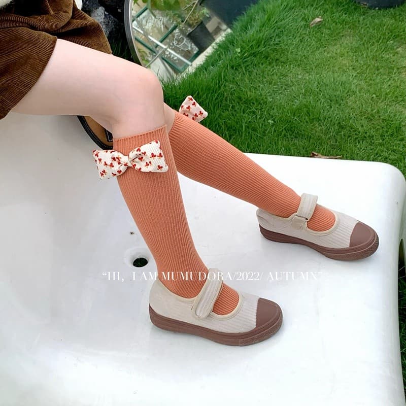 22 anos outono inverno novo estilo meias infantis bebê versão coreana Floral Bowknot meninas pilha meias estudante