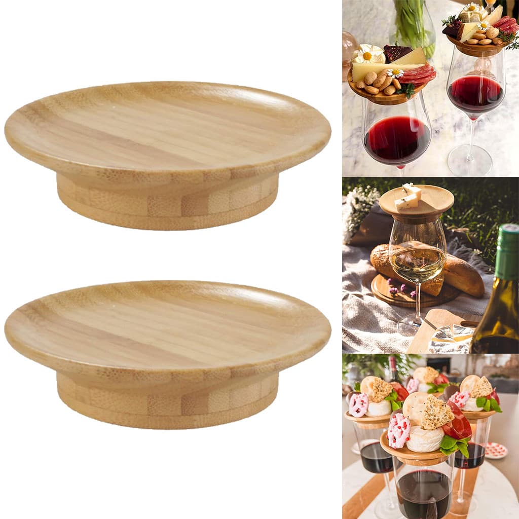 [layonora] 2 Peças De Madeira Para Copo De Vinho , Placa De Vidro Charcutaria , Topper Reuniões De Família , Decoração S