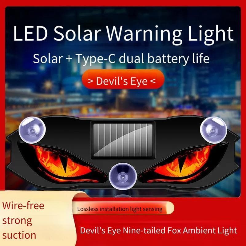 Carro LED Luzes Solares De Advertência Do Ambiente Olho Diabo