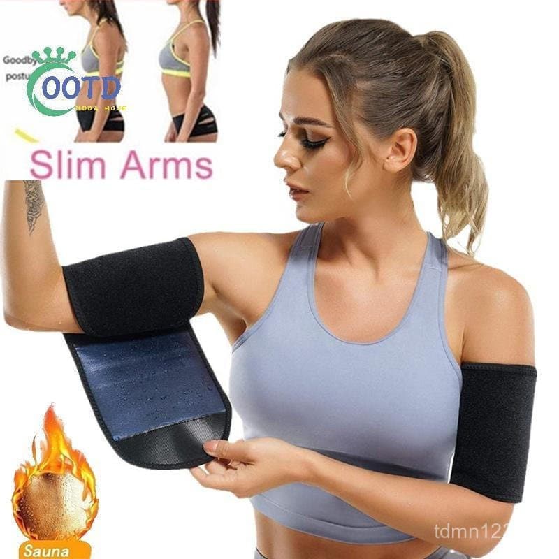 1 par de modeladores de braços ajustáveis em neoprene para mulheres, equipados com mangas de compressão, projetados para