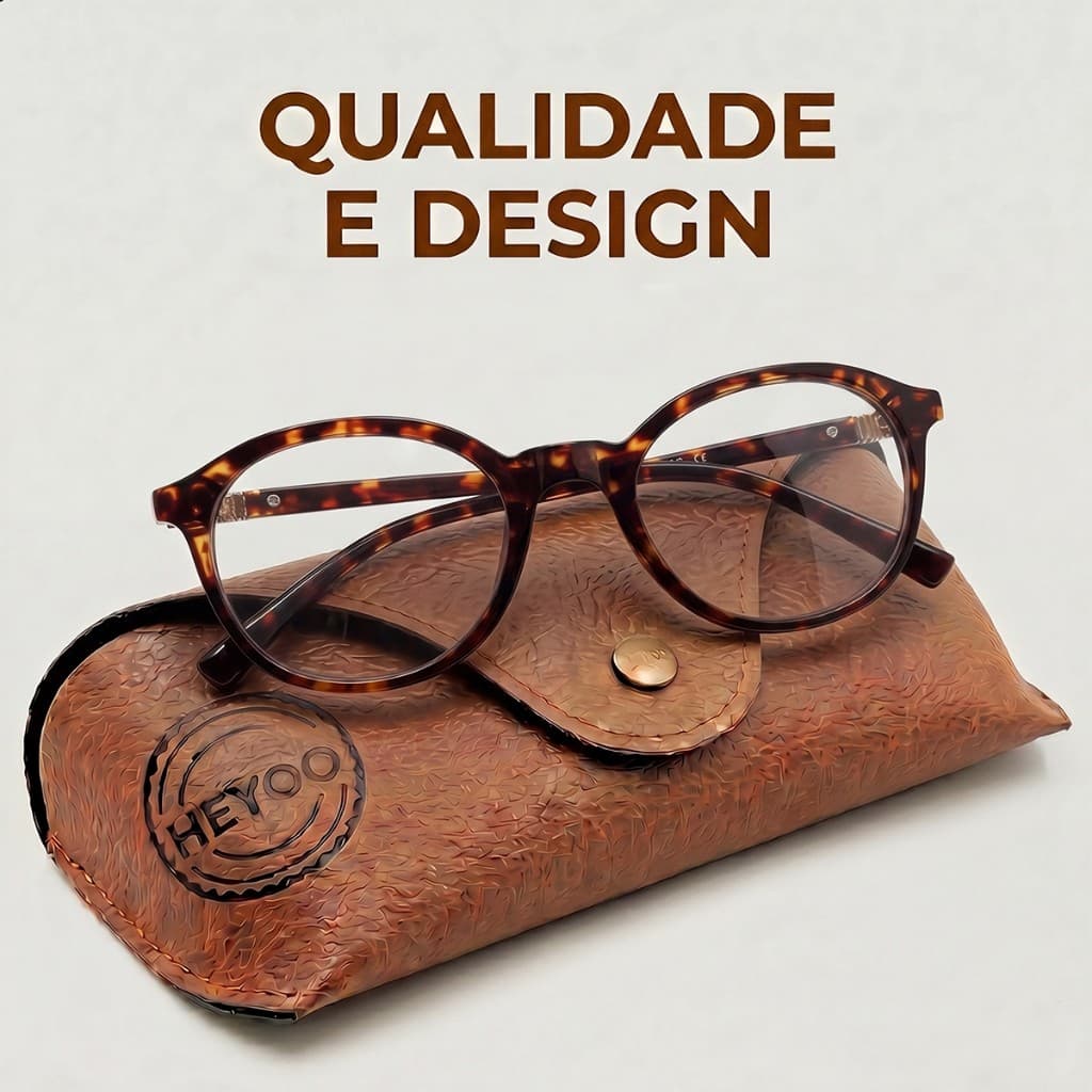 Heyoo Óculos de sol masculino armação acetato marrom lentes leves proteção UV