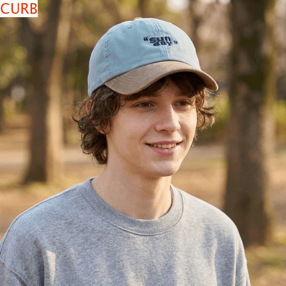 Chapéu De Beisebol Bordado Com Letras CURB , Boné Vintage Estilo Coreano Ajustável , Adolescentes Viseiras De Algodão