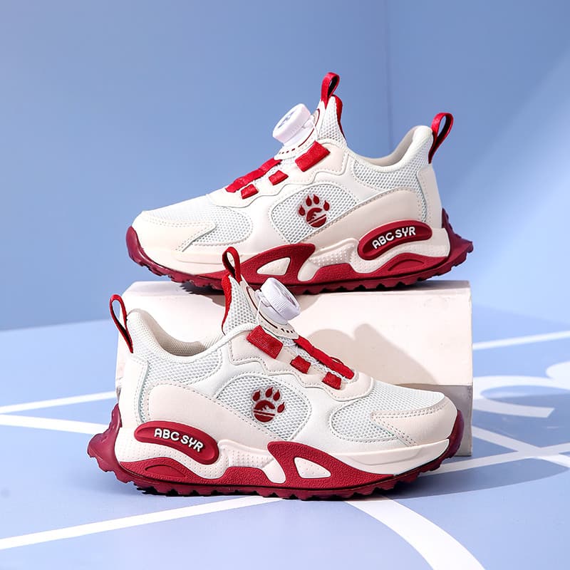 Crianças sapatos meninos 2025 novo estilo primavera crianças tênis vermelhos meninas leve sola macia papai sapatos Anti-