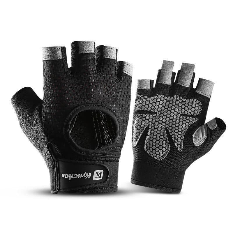 Luvas De Ciclismo De Meio Dedo De Silicone Antiderrapante , Respiráveis De Levantamento De Peso Com Halteres De Ginástic