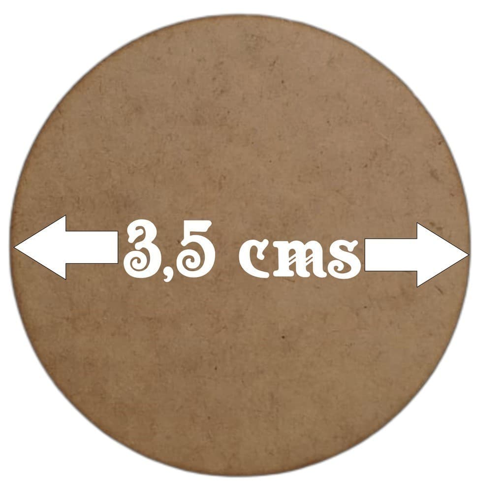 100 Bases MDF cru 3,5x3,5 cms para artesanato (com 50 Unidades) base vela , base biscuit