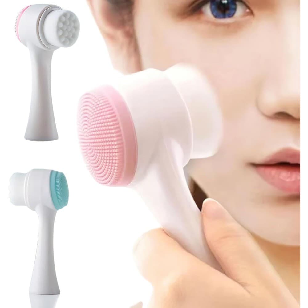 Escova De Limpeza Facial 2 Em 1 , Esfoliante Dupla Face , Cuidados Com A Pele Profunda , Limpador Suave Para Faciais