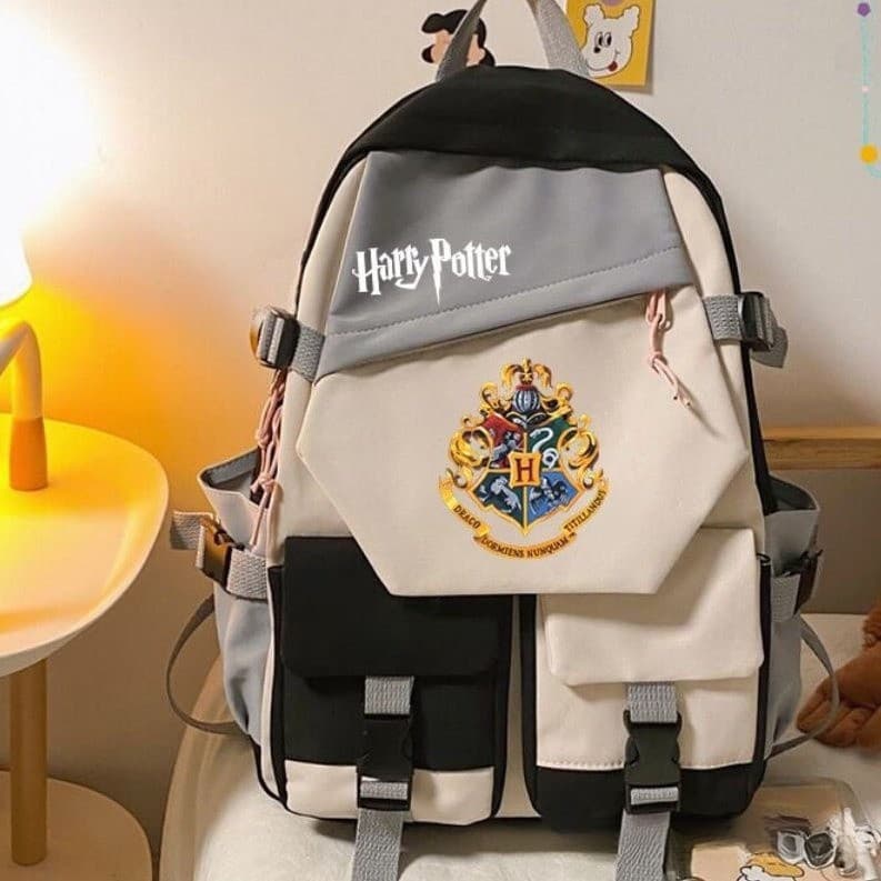Mochila escolar casual de grande capacidade com função anti-roubo Harry Potter J3QD W0CJ