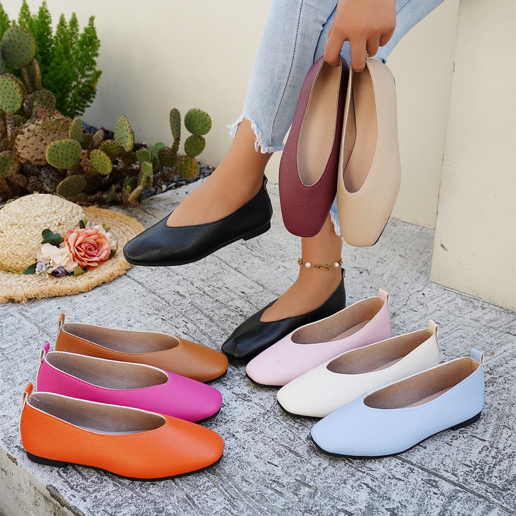 Sapatos únicos femininos noite vento suave sapatos primavera All-Match doces sapatos de um Pedal avó não cansado