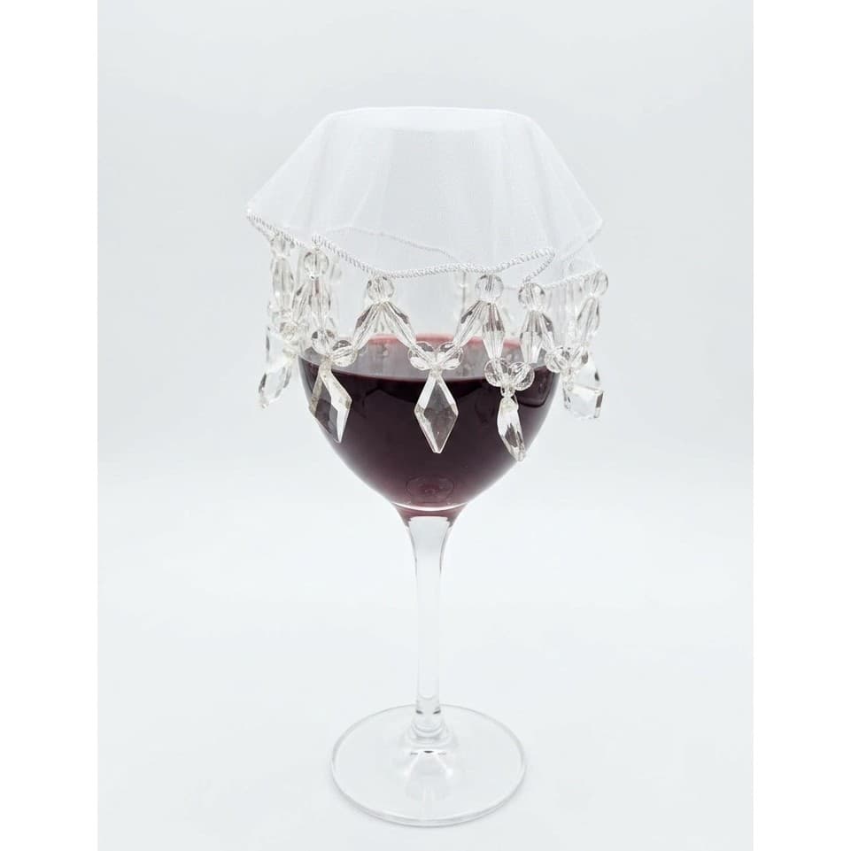 Cobre jarras transparente de organza 15cm