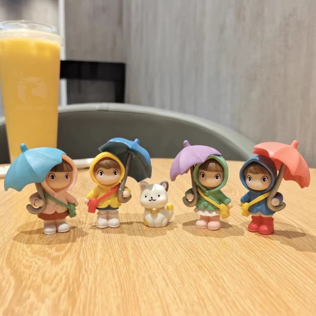 Bonito dos desenhos animados suporte de mesa guarda-chuva personagem pequenos ornamentos estilo pronto estoque criativo