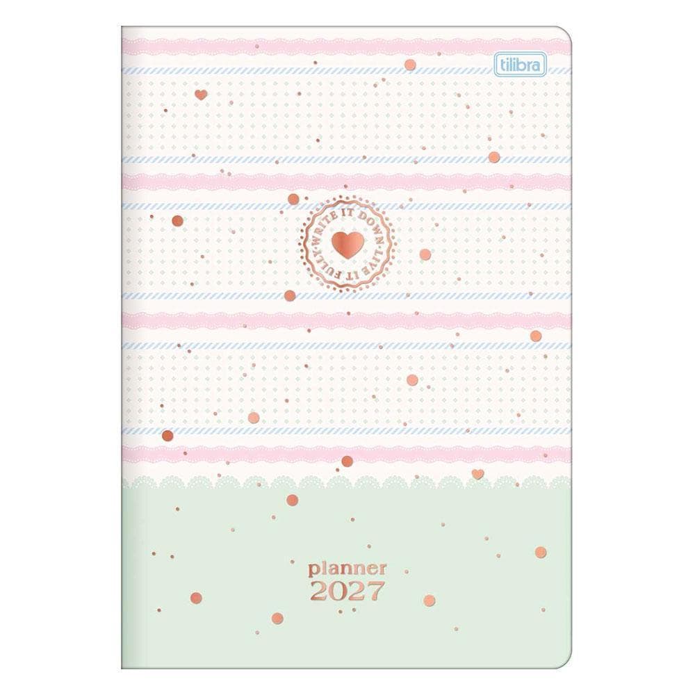 Agenda Planner Soho 2027 Grampeado 20 Folhas Borda Festonada - Tilibra