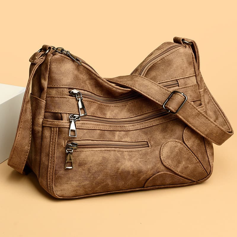 Cross-Border venda quente bolsa feminina Multi-bolso bolsa de ombro senhoras couro macio saco do mensageiro Casual