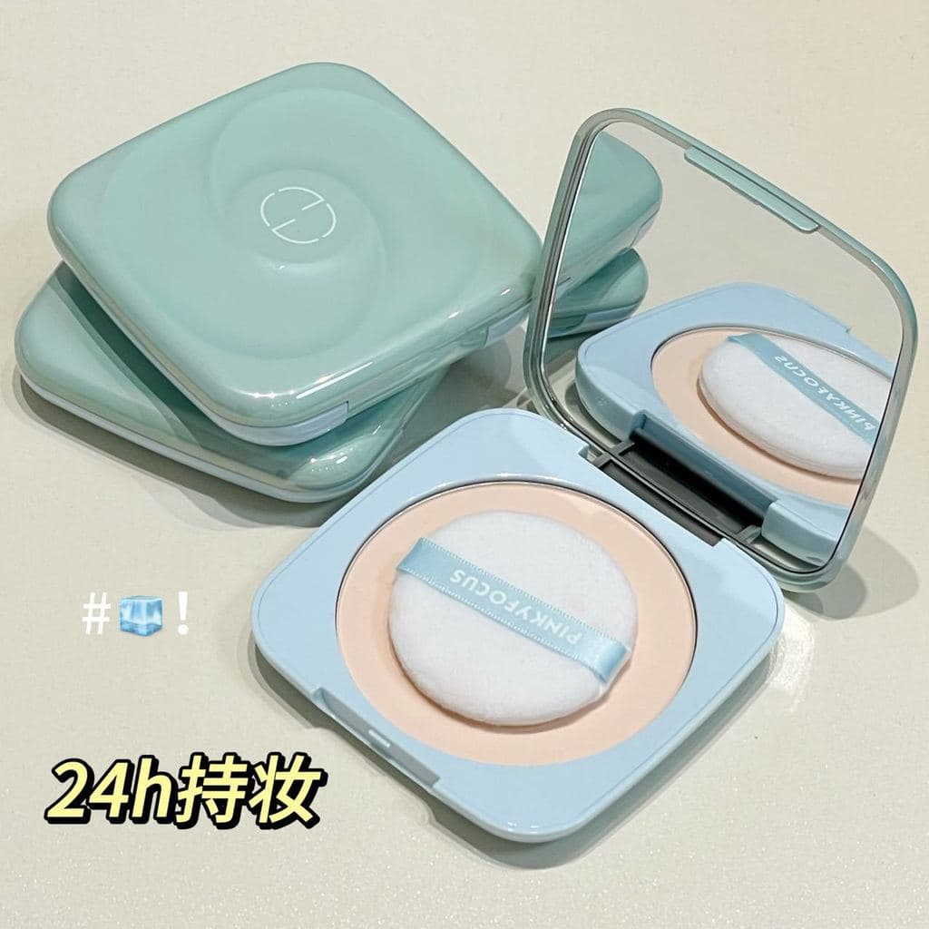 PinkyFocus Leve Shimmer Fixação Pó de Maquiagem Foco Suave Fosco Controle de Óleo Corretivo Iluminando Pó Solto Natural